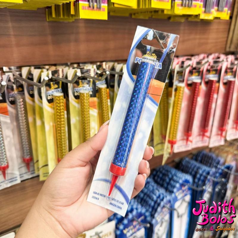 vela vulcão Azul metalizada