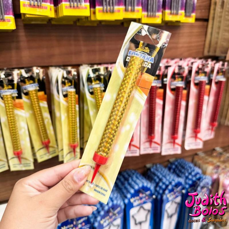 vela vulcão Amarela metalizada