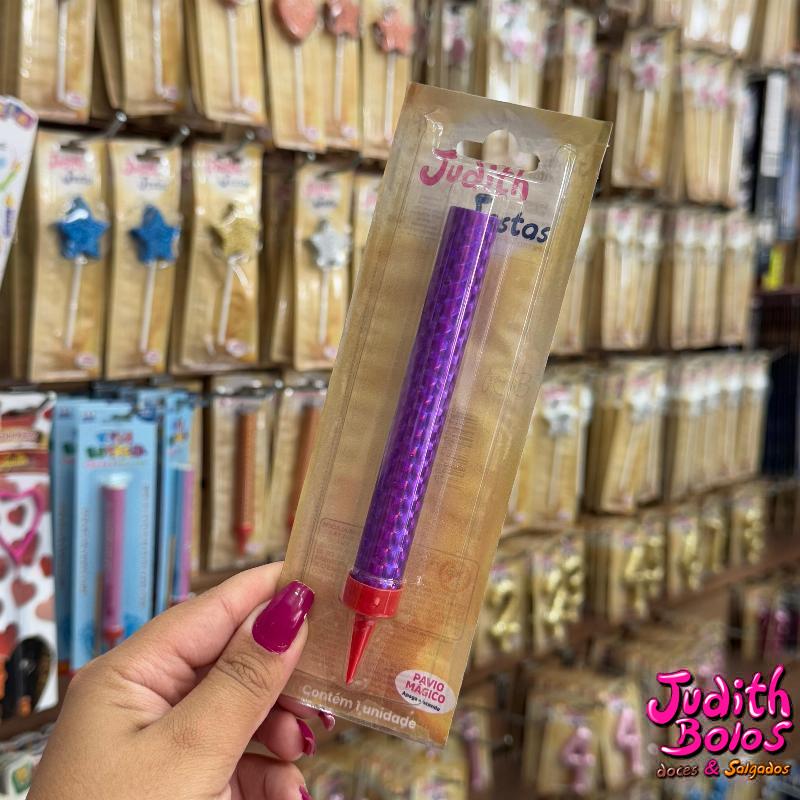 vela vulcão roxa metalizada