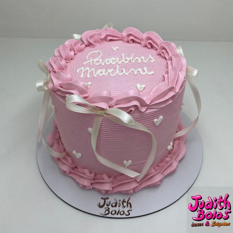 Bolo Rosa de Laços - 68074