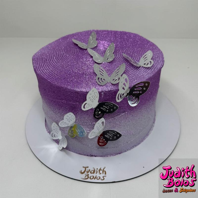 Bolo de Borboletas com Glitter - 01809