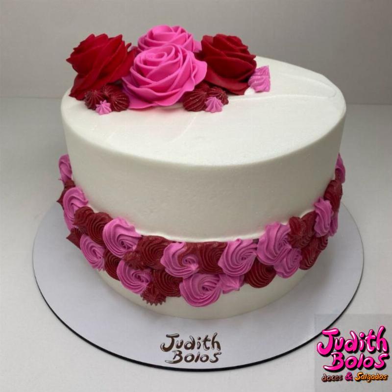 Bolo com Rosas - 19559
