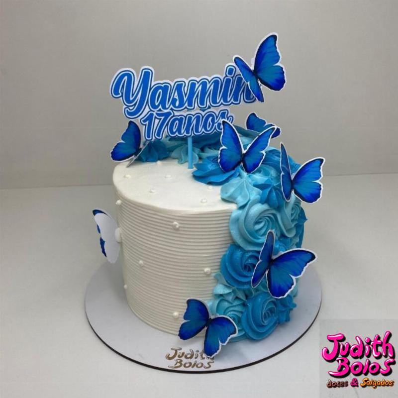 Bolo Borboletas Azuis - 39470