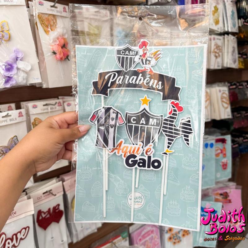 Topo de Bolo Tema Atlético