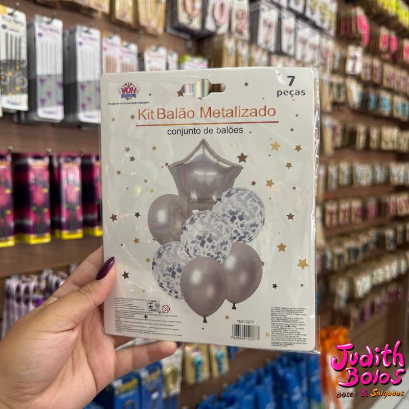Kit Balão Metalizado Prata