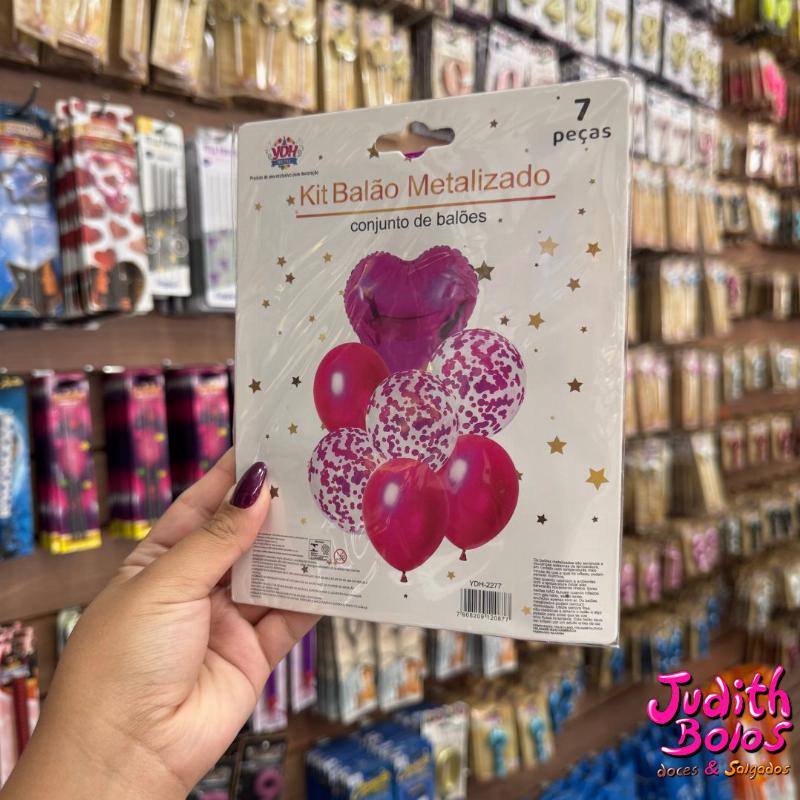 Kit Balão Metalizado Rosa