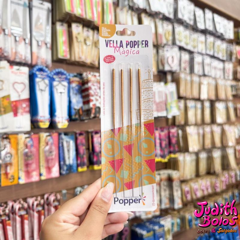 Vela Popper Mágica Faíscas, Dourada