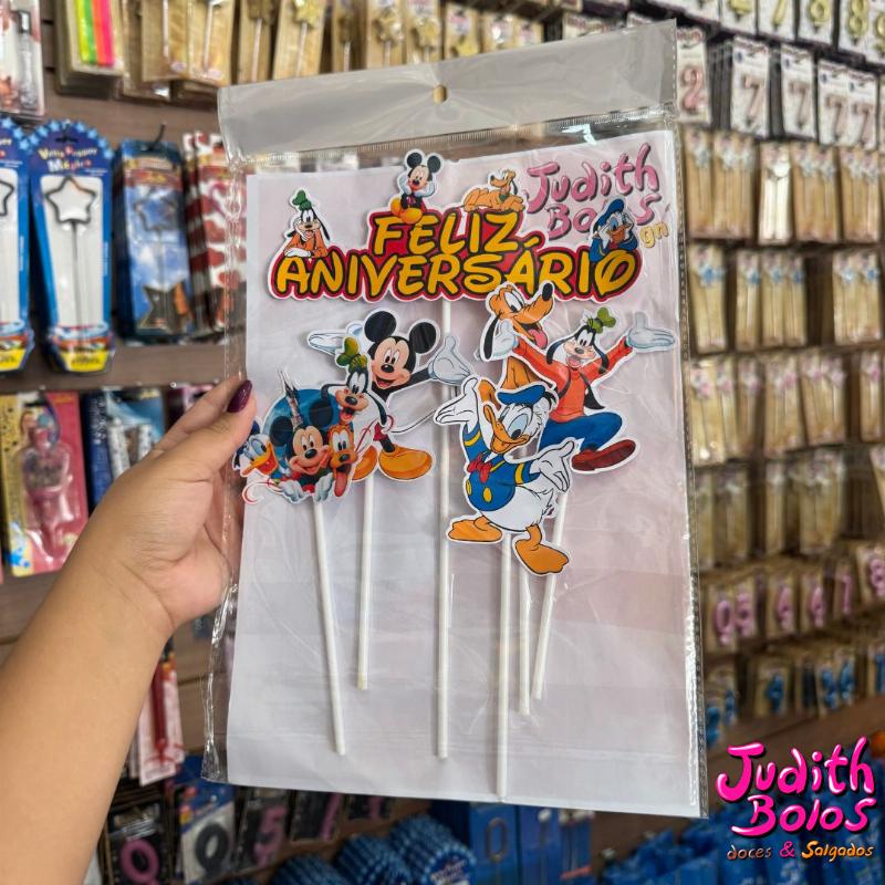 Topo de Bolo Tema Mickey e seus amigos