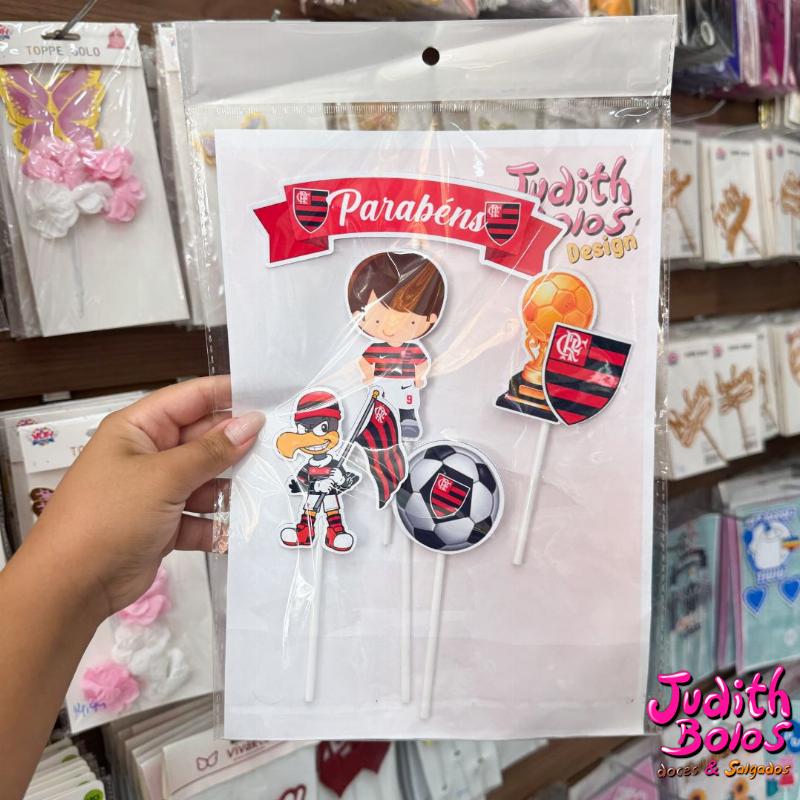 Topo de Bolo Tema Flamengo