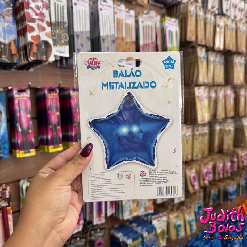 Balão Metalizado Estrela Azul