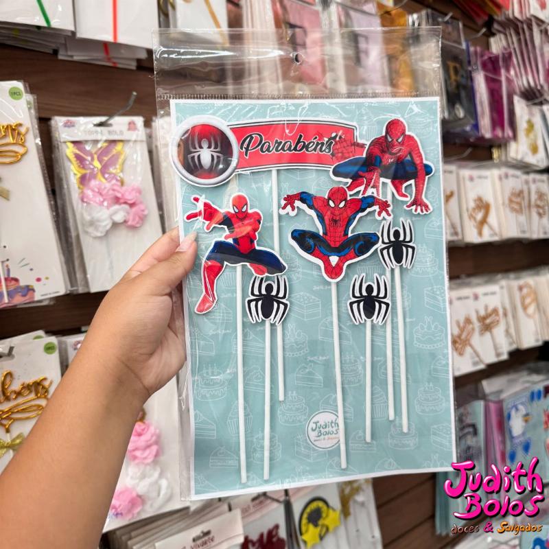 Topo de Bolo Tema Homen Aranha