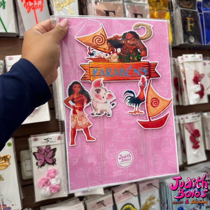 Topo de Bolo Tema Moana