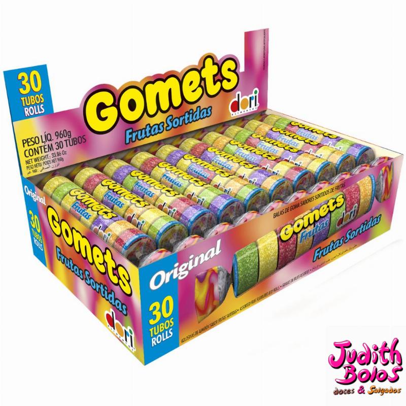 Bala Gomets – Caixa com 30 Tubos - Frutas Sortidas