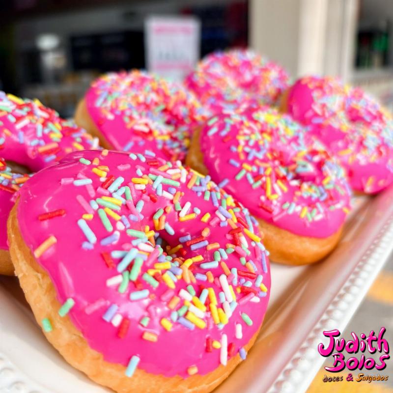 Mini Donuts Rosa com Confetes - 70g