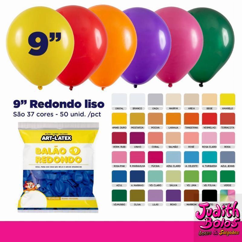 Balões Redondo Liso "9" Profissional - 50 unidades